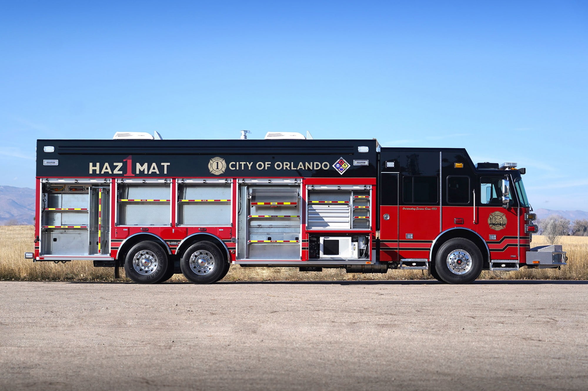 Fire Apparatus Slide Orlando FL Fire Dept Tower 1 1985 Sutphen Aerial Tower  FL26