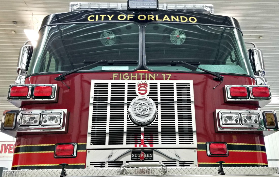 Orlando FL E5 Sutphen pumper Fire Apparatus Slide